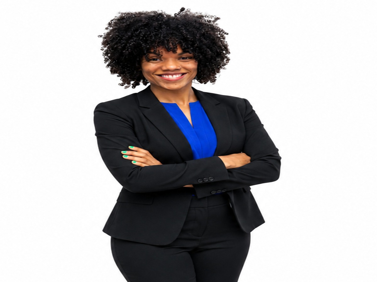 Smiling African American woman with a beautiful afro